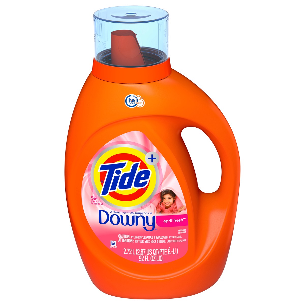 slide 1 of 5, Tide Liquid Laundry Detergent with a Touch of Downy, April Fresh, 59 loads, 92 fl oz, HE Compatible, 92 fl oz