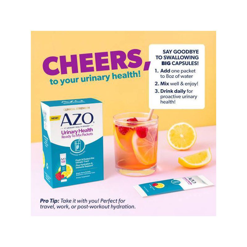 slide 4 of 8, AZO Urinary Drink Mix Powder - 10ct, 10 ct