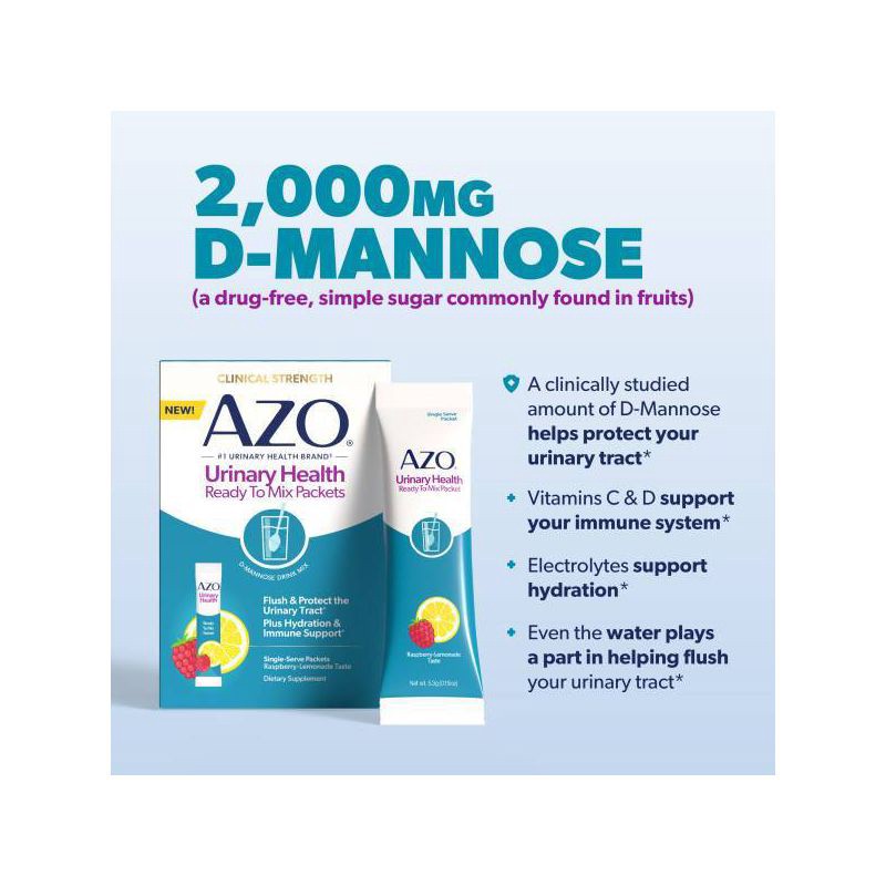 slide 7 of 8, AZO Urinary Drink Mix Powder - 10ct, 10 ct