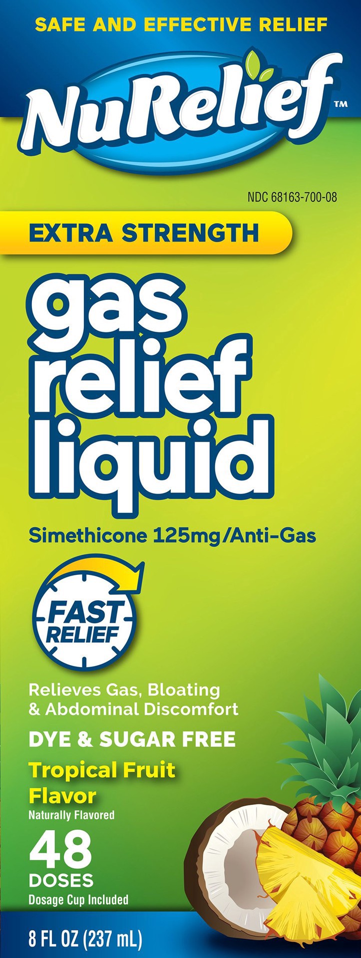 slide 1 of 1, Nurelief Tropical Fruit Gas Relief Liquid, 8 fl oz