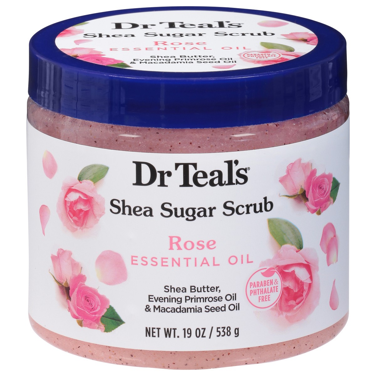 slide 1 of 9, Dr. Teal's Rose Shea Sugar Scrub, 19 oz