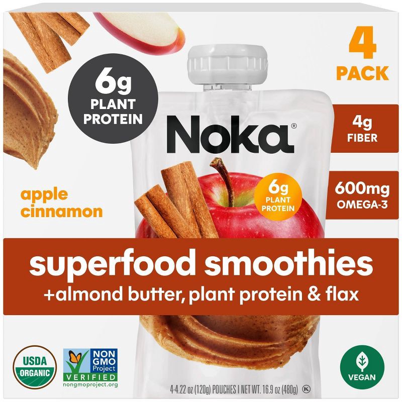 slide 1 of 7, NOKA Apple Cinnamon Superfood Smoothie + Almond Butter - 16.9oz, 16.9 oz