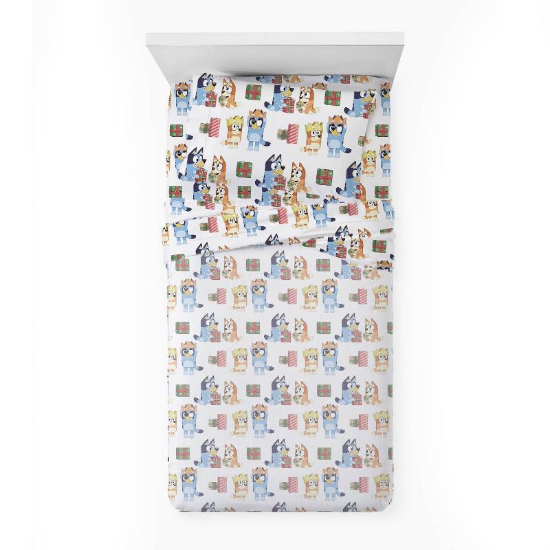 slide 3 of 4, Bluey Twin Holiday Sheet Set, 1 ct