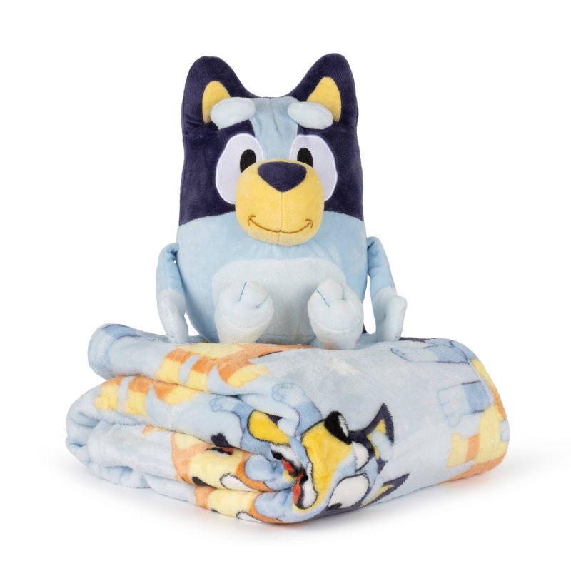 slide 1 of 6, Bluey Pillow and Throw Blanket Blue, 1 ct