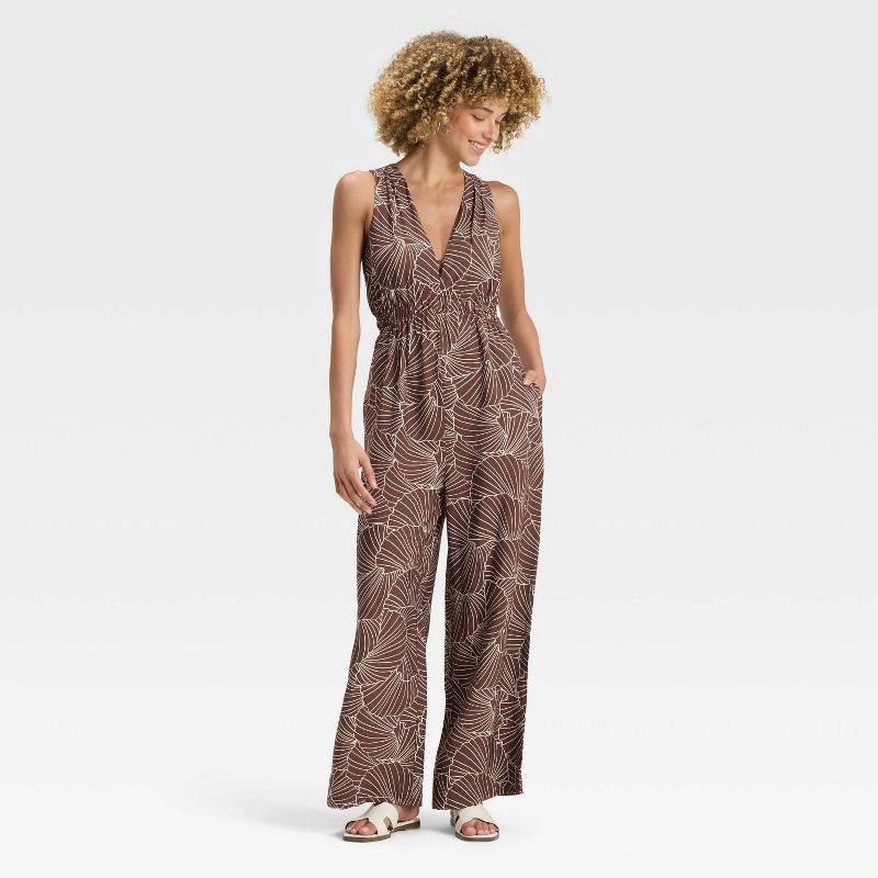 slide 3 of 3, Women's Jumpsuit - A New Day™ Brown Shell M, 1 ct