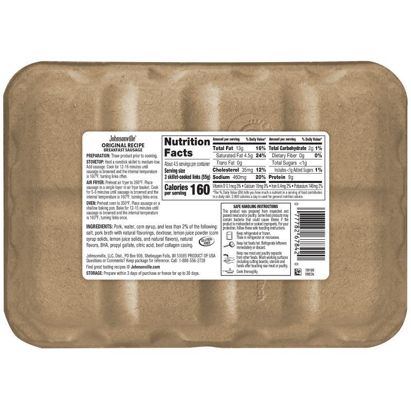 slide 2 of 6, Johnsonville Original Frozen Breakfast Sausage Links - 12oz/14ct, 14 ct; 12 oz