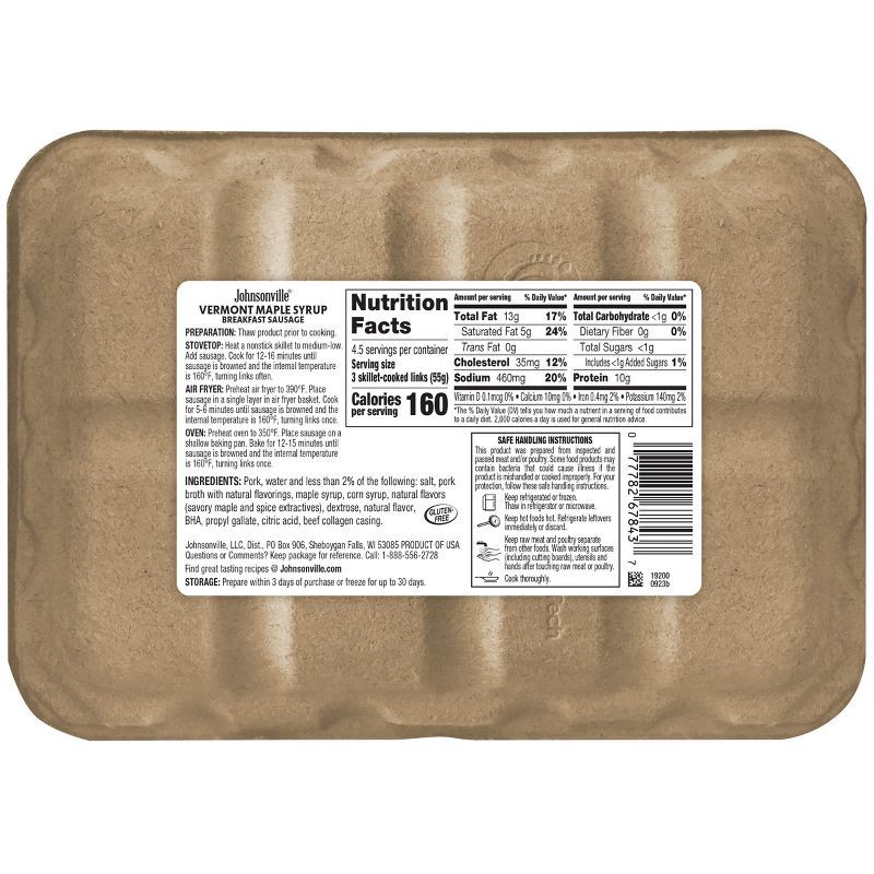 slide 2 of 8, Johnsonville Vermont Maple Syrup Frozen Breakfast Sausage - 14ct/12oz, 14 ct; 12 oz