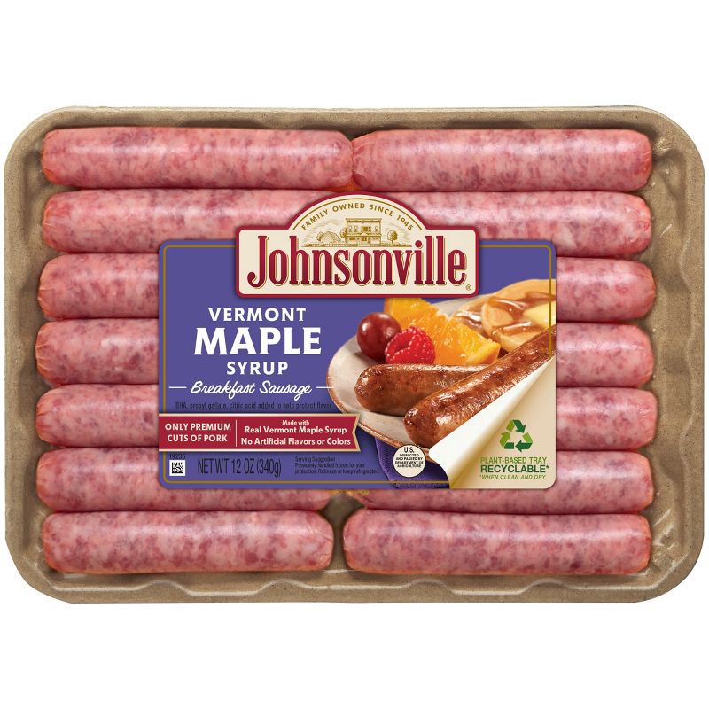 slide 1 of 8, Johnsonville Vermont Maple Syrup Frozen Breakfast Sausage - 14ct/12oz, 14 ct; 12 oz
