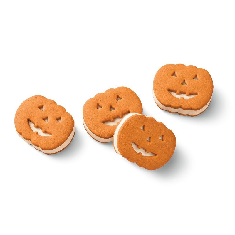 slide 3 of 4, Pumpkin Jack o' Lantern Ice Cream Sandwiches - 13.52oz/4ct - Favorite Day™, 13.52 oz, 4 ct