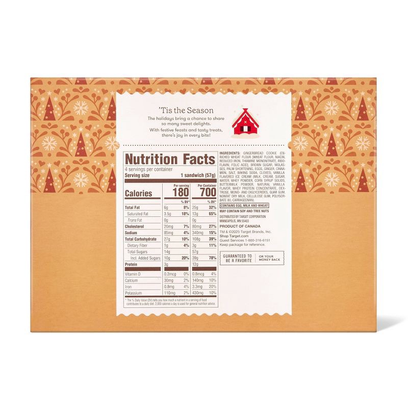 slide 2 of 3, Gingerbread Ice Cream Sandwich - 14.56oz/4ct - Favorite Day™, 14.56 oz, 4 ct