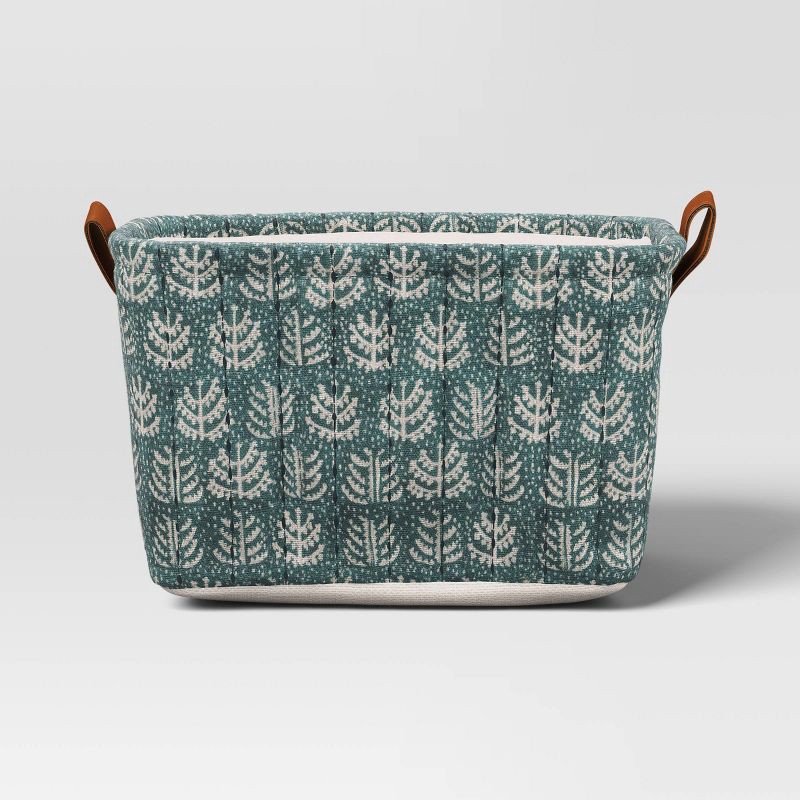 slide 3 of 4, Quilted Decorative Basket Green - Threshold™, 1 ct