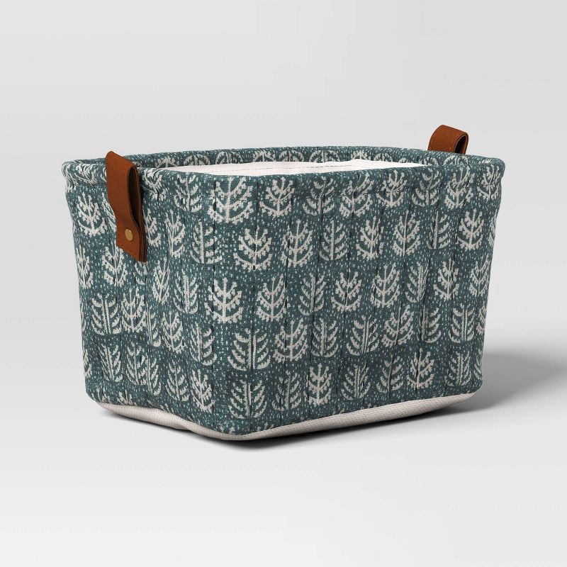 slide 1 of 4, Quilted Decorative Basket Green - Threshold™, 1 ct