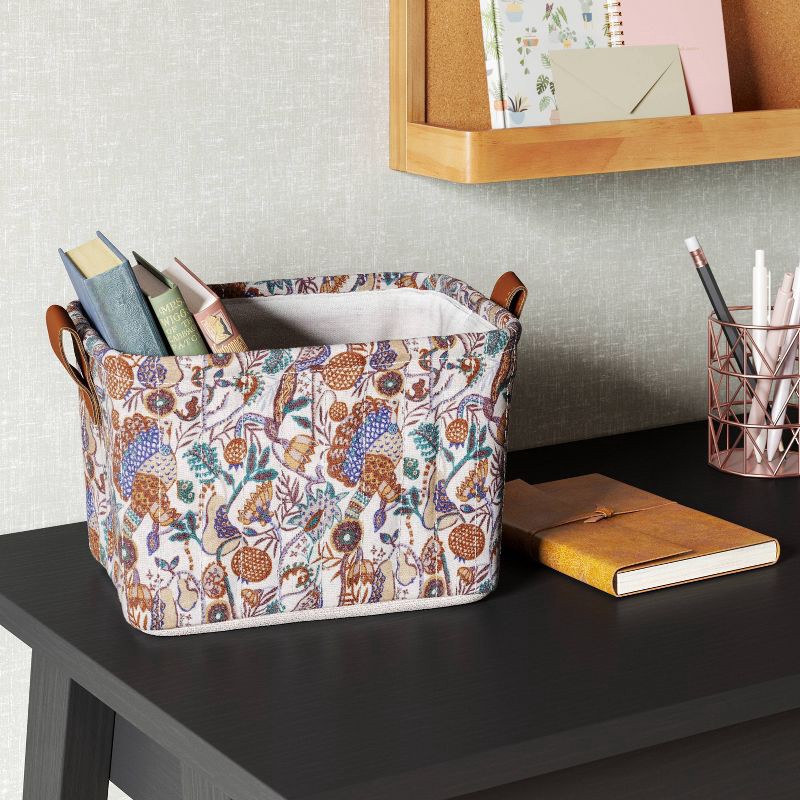 slide 2 of 4, Quilted Decorative Basket Floral - Threshold™, 1 ct