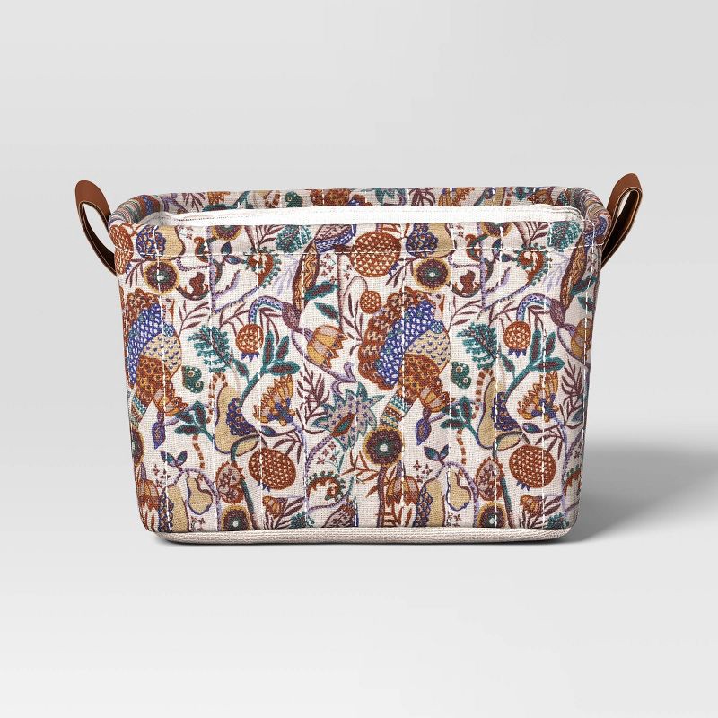 slide 4 of 4, Quilted Decorative Basket Floral - Threshold™, 1 ct