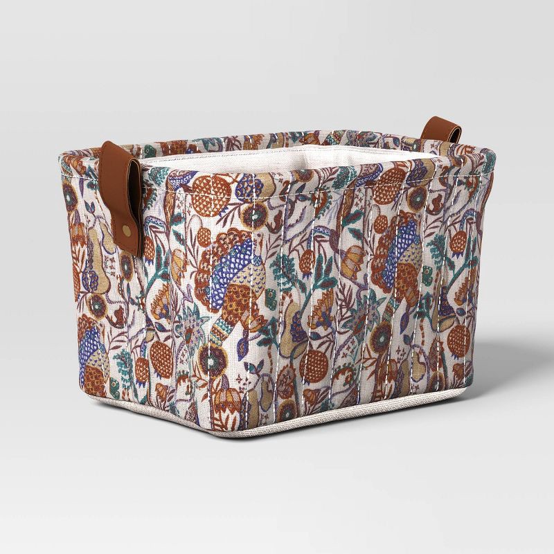 slide 1 of 4, Quilted Decorative Basket Floral - Threshold™, 1 ct