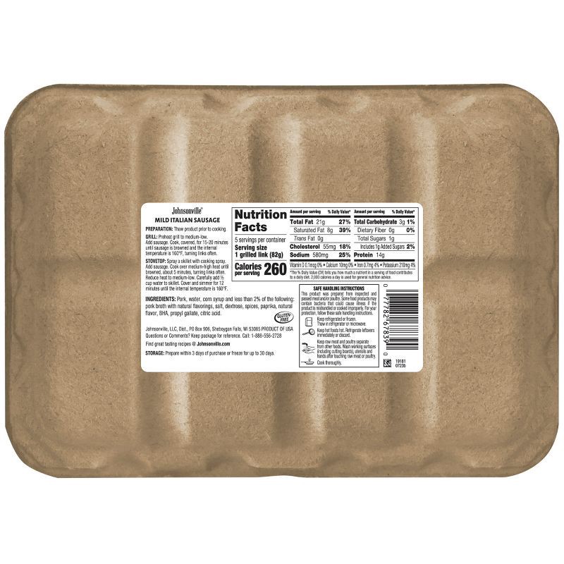 slide 2 of 9, Johnsonville Mild Italian Sausage Links - 19oz/5ct, 5 ct; 19 oz