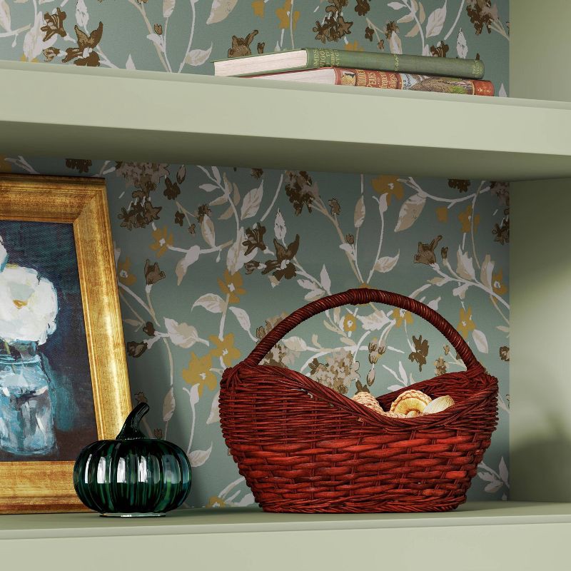 slide 2 of 3, Woven Decorative Basket with Handle Red - Threshold™, 1 ct