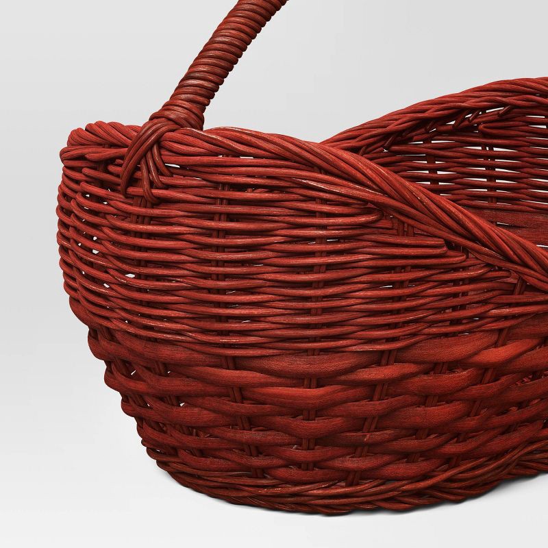 slide 3 of 3, Woven Decorative Basket with Handle Red - Threshold™, 1 ct