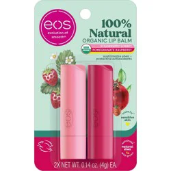 eos 100% Natural & Organic Lip Balm Sticks - Strawberry Sorbet/Pomegranate Raspberry - 0.28oz/2pk