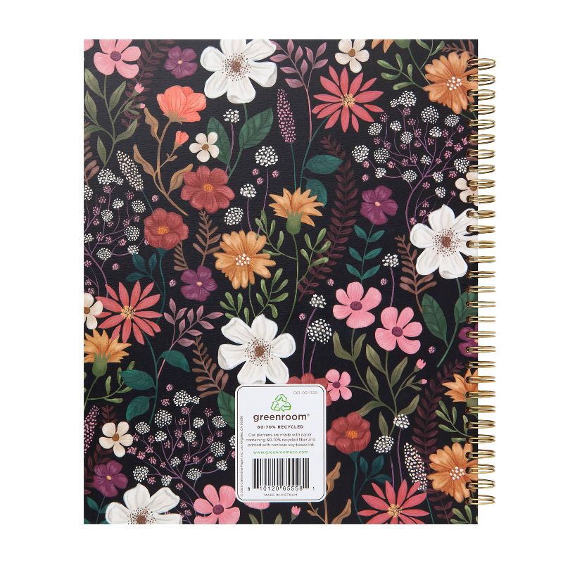 slide 2 of 8, greenroom Planner 2026 Weekly/Monthly 8.5"x10.75" Large Hardcover Midnight Wildflower, 1 ct
