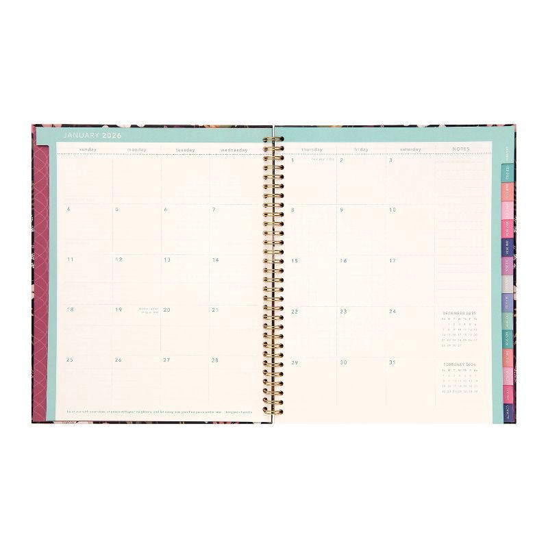 slide 4 of 8, greenroom Planner 2026 Weekly/Monthly 8.5"x10.75" Large Hardcover Midnight Wildflower, 1 ct