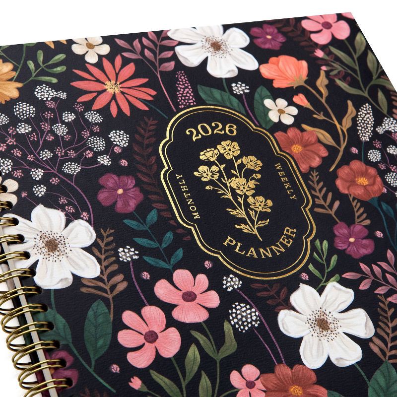 slide 7 of 8, greenroom Planner 2026 Weekly/Monthly 8.5"x10.75" Large Hardcover Midnight Wildflower, 1 ct