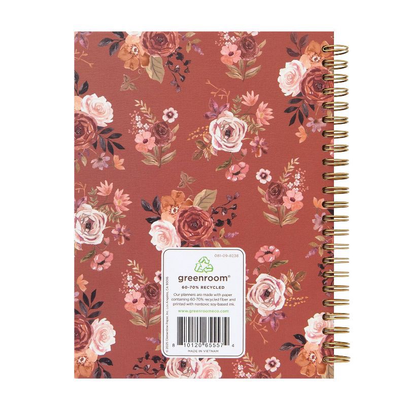 slide 2 of 8, greenroom Planner 2026 Weekly/Monthly 6.22"x8.2" Medium Hardcover Vintage Floral Terra Cotta, 1 ct