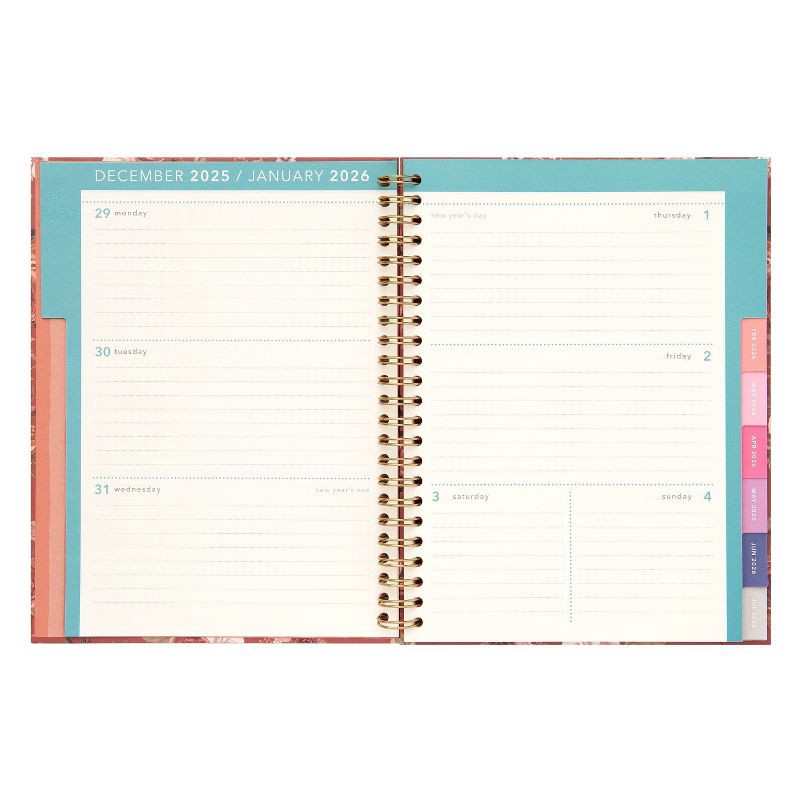 slide 6 of 8, greenroom Planner 2026 Weekly/Monthly 6.22"x8.2" Medium Hardcover Vintage Floral Terra Cotta, 1 ct