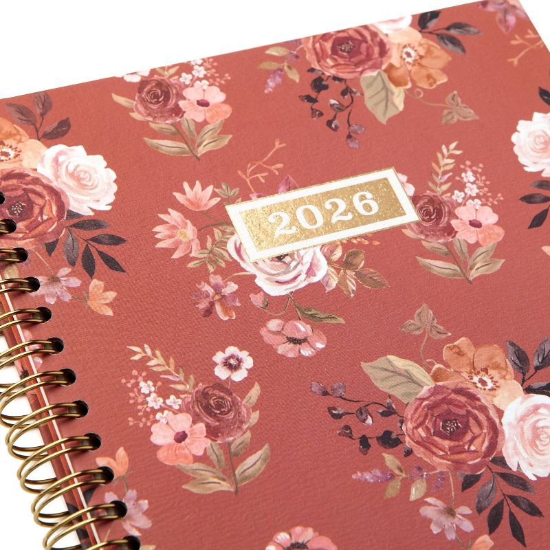 slide 7 of 8, greenroom Planner 2026 Weekly/Monthly 6.22"x8.2" Medium Hardcover Vintage Floral Terra Cotta, 1 ct