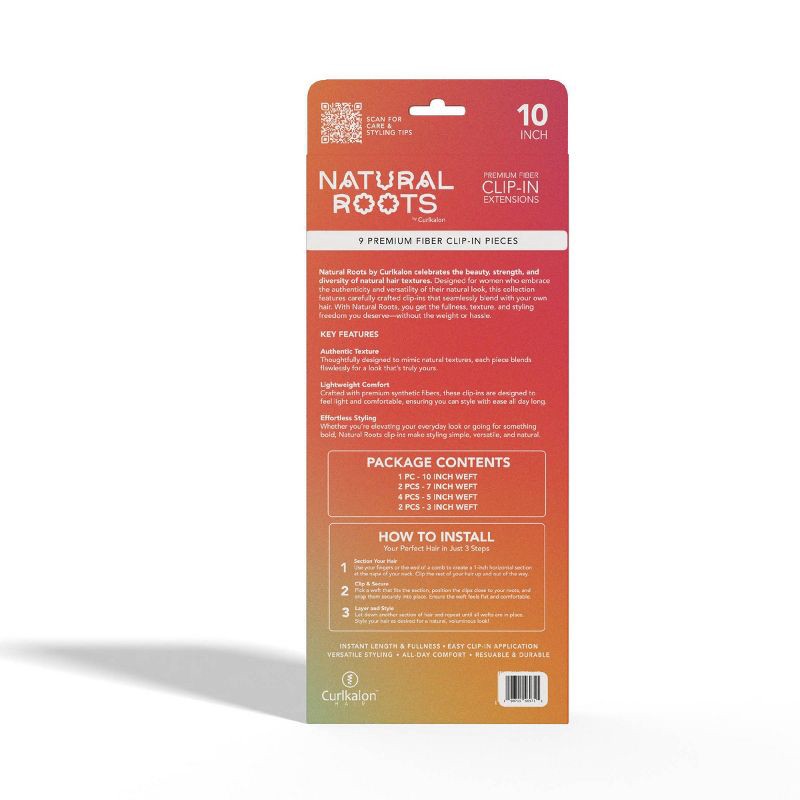 slide 2 of 6, Curlkalon Kinky Curly 10" Clip-In Natural Black Hair Extension - 9ct, 9 ct