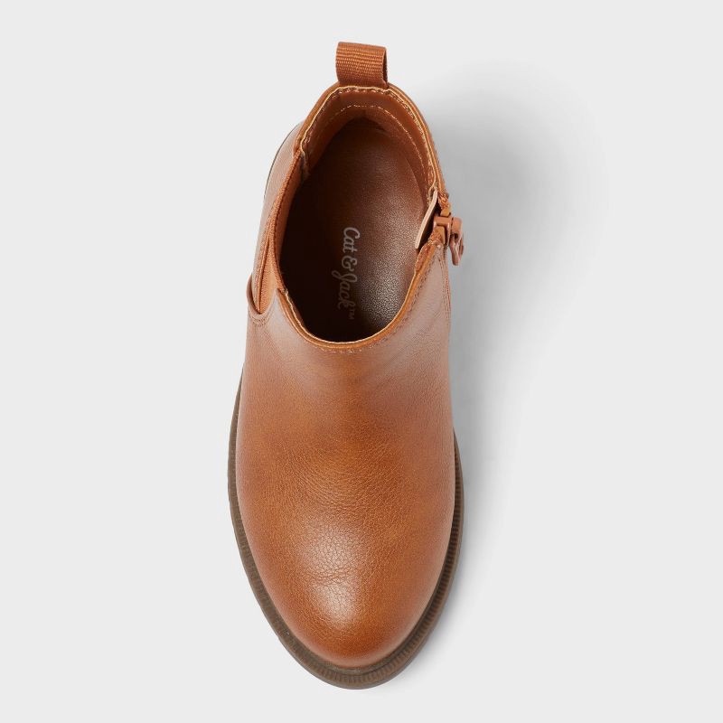 slide 3 of 3, Toddler Tanner Chelsea Ankle Boots - Cat & Jack™ Cognac 5T: Zipper Closure, Flexible Outsole, 1 ct