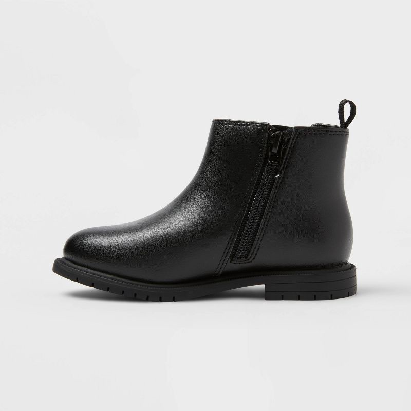 slide 2 of 3, Toddler Tanner Chelsea Ankle Boots - Cat & Jack™ Black 7T: Zipper, Elastic Panel, Pull Loops, 1 ct