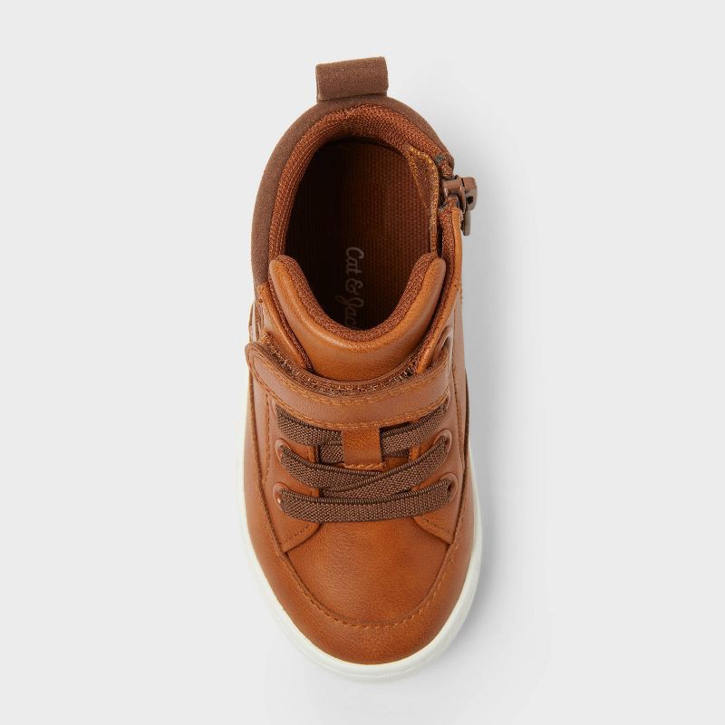 slide 3 of 4, Toddler Aidan Sneaker Boots - Cat & Jack™ Cognac 8T: Zipper, Hook and Loop, Padded Collar, 1 ct