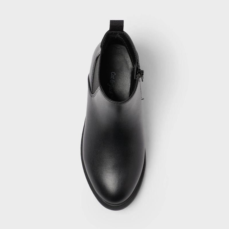 slide 3 of 3, Kids' Brandy Chelsea Ankle Boots - Cat & Jack™ Black 13: Zipper Closure, Elastic Panel, Flexible Outsole, 1 ct