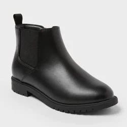 Kids' Brandy Chelsea Ankle Boots - Cat & Jack™ Black 13: Zipper Closure, Elastic Panel, Flexible Outsole