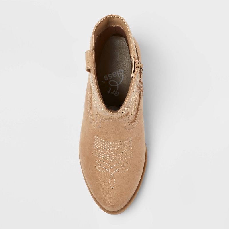 slide 3 of 3, Kids' Elma Studded Western Boots - art class™ Tan 3: Zipper Closure, Almond Toe, Medium Width, 1 ct