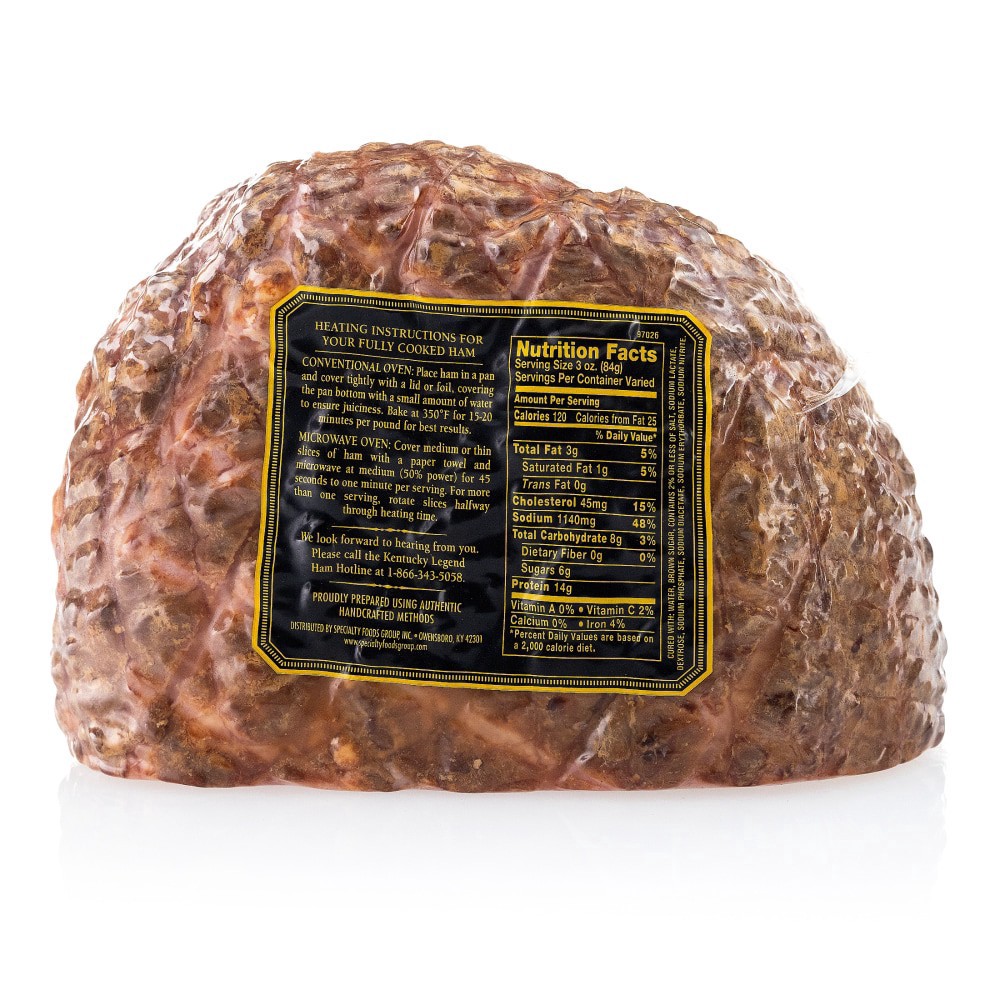 slide 3 of 4, Kentucky Legend Fully Cooked Boneless Brown Sugar Half Ham, 1 lb