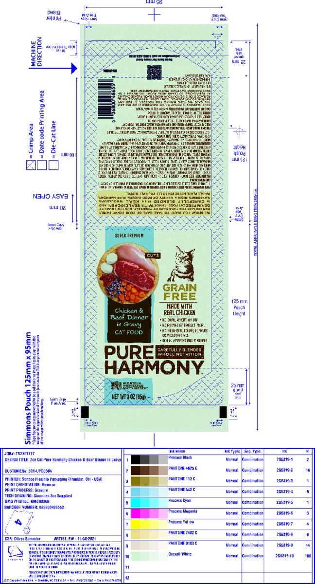 slide 2 of 2, Pure Harmony Chicken & Beef Pouches, 3 oz