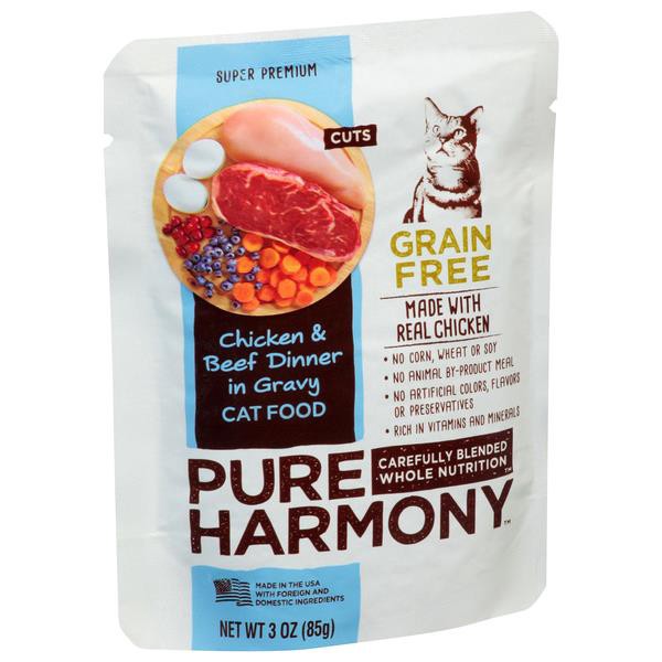 slide 1 of 2, Pure Harmony Chicken & Beef Pouches, 3 oz