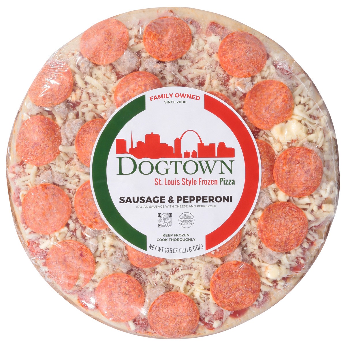 slide 4 of 13, Dogtown St. Louis Style Sausage & Pepperoni Frozen Pizza 16.5 oz, 16.5 oz