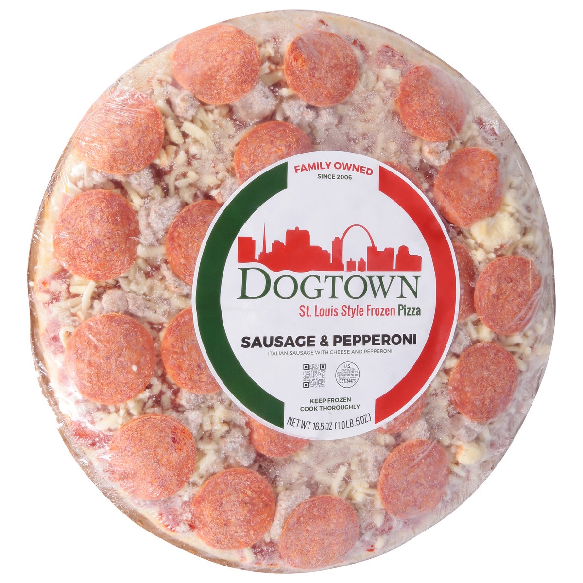 slide 7 of 13, Dogtown St. Louis Style Sausage & Pepperoni Frozen Pizza 16.5 oz, 16.5 oz