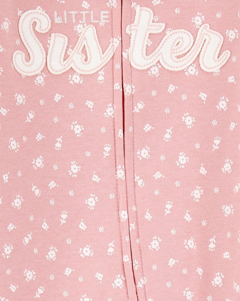 slide 2 of 2, Carter's Baby Little Sister 2-Way Zip Cotton Sleep & Play Pajamas - Pink Pink PRE, 1 ct