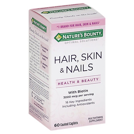 slide 1 of 1, Natures Bounty Skin Hair Nails Supplemnt, 60 ct