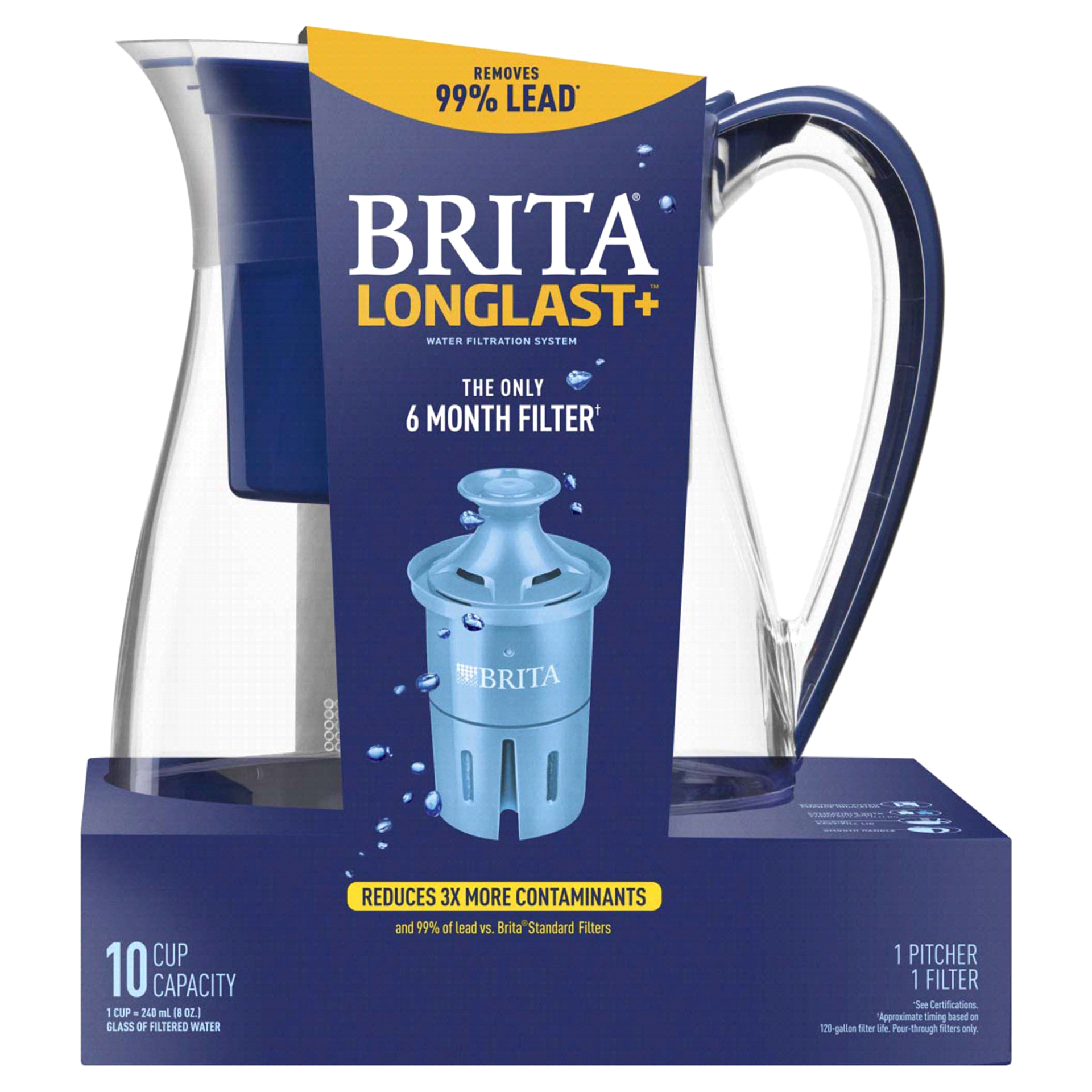 slide 1 of 2, Brita Water Filtration System 10 Cup Capacity Monterey, 1 ct