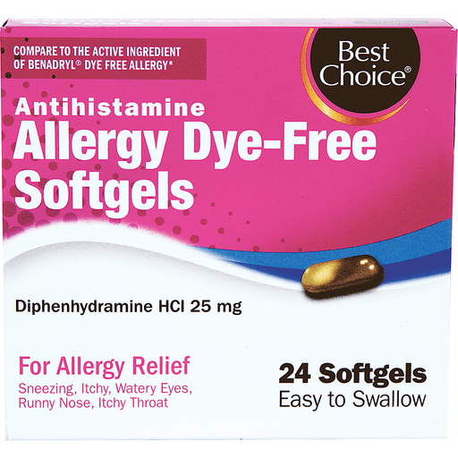 slide 1 of 1, Best Choice Allergy Dye Free Softgels, 24 ct