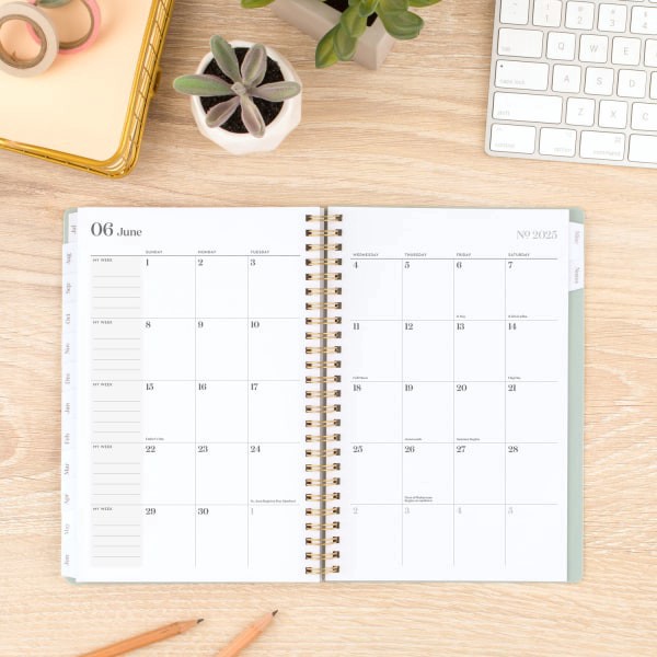 slide 10 of 10, 2024-2025 Cambridge Workstyle Classic Weekly/Monthly Academic Planner, 5-1/2"" X 8-1/2"", Mellow Frost, July 2024 To June 2025, 1606-200A-46, 1 ct