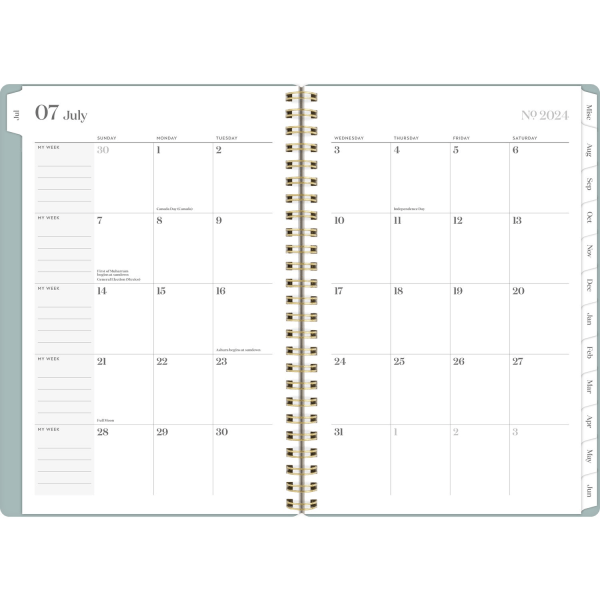 slide 4 of 10, 2024-2025 Cambridge Workstyle Classic Weekly/Monthly Academic Planner, 5-1/2"" X 8-1/2"", Mellow Frost, July 2024 To June 2025, 1606-200A-46, 1 ct