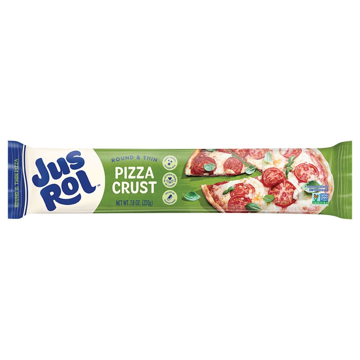 slide 1 of 9, Jus-Rol Round & Thin Pizza Crust Refrigerated Dough 7.8oz, 7.8 oz