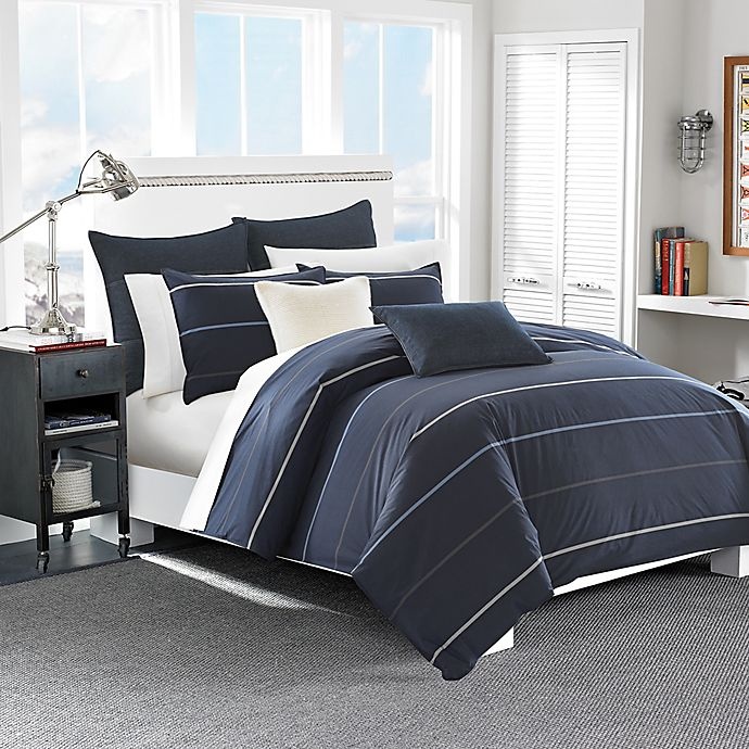 slide 1 of 3, Nautica Southport Twin Duvet Cover Set - Navy, 1 ct