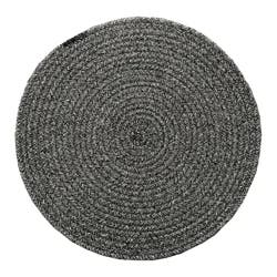 Room & Retreat Braided Round Placemat Black & White
